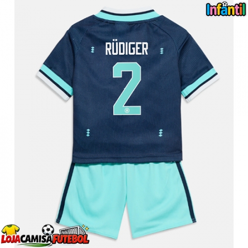Camisa de Futebol Alemanha Antonio Rudiger #2 Equipamento Secundário Infantil Mundo 2026 Manga Curta (+ Calças curtas)